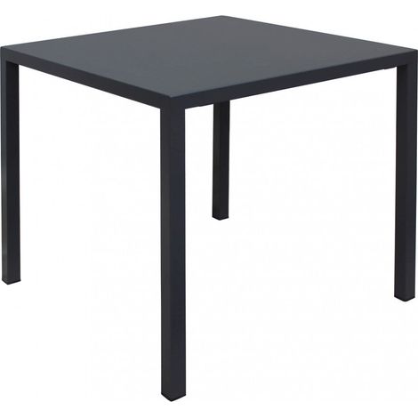 Tavolo quadrato autolivellante antracite in metallo 80x80xH75 cm (1/3)