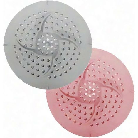 2 Silikon-Haarfangsiebe für Waschbecken und Dusche, Siphonschutz, universeller Abflussfilter für Bad und Küche, 2er-Pack (1/5)