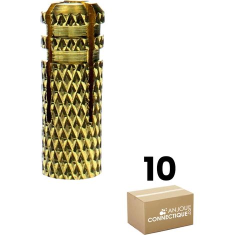 Sachet de 10 chevilles laiton Ø12 mm type M10 tout type de fixation - Longueur 32 mm - Ram