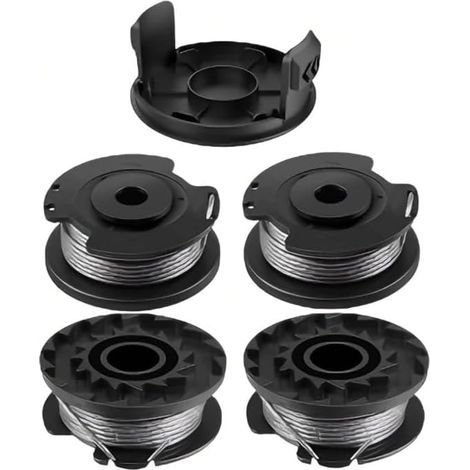 4 bobine di filo in nylon resistenti per decespugliatore + 1 copertura per decespugliatore, bobina di filo di ricambio compatibile con Bosch EasyGrassCut 23, 26, 18, 18-230, modelli ART 23 SL, 26 SL