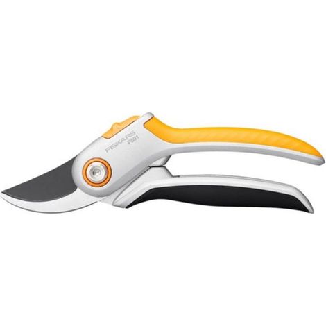 Fiskars Plus P531 tijera de podar negra y naranja ergonómica ligera
