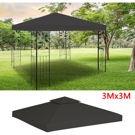 TolleTour Tetto di ricambio per gazebo 3x3 m, tetto per tonnelle e tenda da ricevimento, 150 g/m², antracite