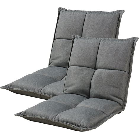 Conjunto de 2 sillas de suelo Deinze con estructura de metal 52 x 50 cm - Gris oscuro [en.casa]