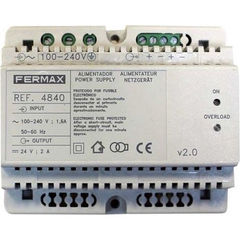FERMAX 4840  Bloc d'alimentation DIN-6 100-240VAC/24VDC-2A
