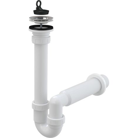 Sifón de tubería para fregadero de cocina, colador de acero inoxidable DN70 (1/3)