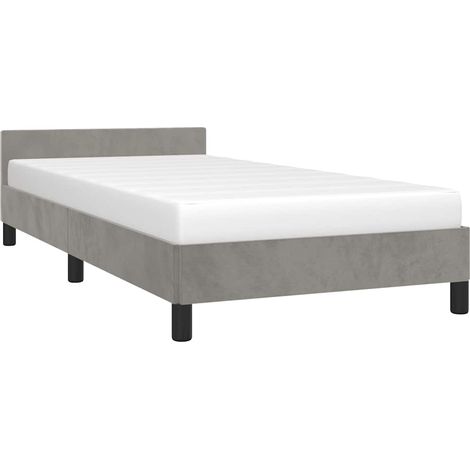 Bed Frame without Mattress Light Grey 90x190cm Single Velvet vidaXL (1/4)