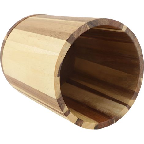 Küchenutensilienhalter aus Holz für die Arbeitsplatte, um 360 Grad drehbar, Kochtopf aus Holz, Landhausdekor, 7,3 x 5,9 Zoll, braune Farbe. (1/2)