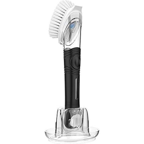 Brosse à Vaisselle avec Distributeur de détergent et Ensemble de Support de Rangement, Brosse de Cuisine pour Le Nettoyage de l'évier de la Casserole