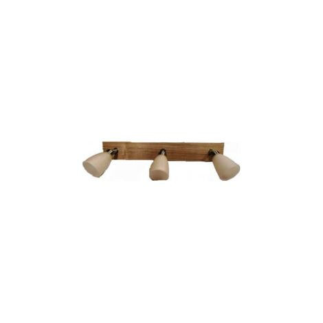 Eglo – Rail Spot 30124STK 3x40W culot G9 – Finition bois hêtre – Éclairage intérieur orientable – IP20 pour usage intérieur (1/3)