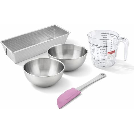 Set de 5 ustensiles de pâtisserie moule à gâteaux bols spatule et verre doseur Zenker Silver (1/5)