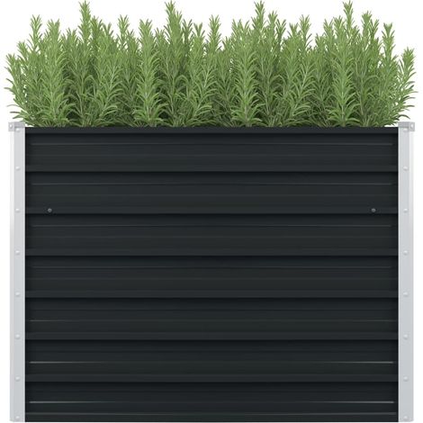 FIMEI Jardinière surélevée Anthracite 100x100x77 cm Acier galvanisé (1/5)