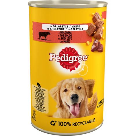 PEDIGREE BOCCONCINI IN SALSA PER CANE AL MANZO E GELATINA CONFEZIONE DA 400 GR (1/2)