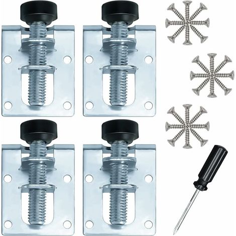 M10 verstellbare Möbel-Nivellierfüße aus verzinktem Eisen, Nivellierfüße für Möbel, Tische, Schränke, Werkbänke und Regale (4 Stück) (1/4)