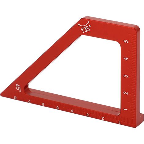 Règle de menuiserie graduée en millimètres, en alliage d'aluminium, trapèze 45° 90°, outil de mesure (1/5)