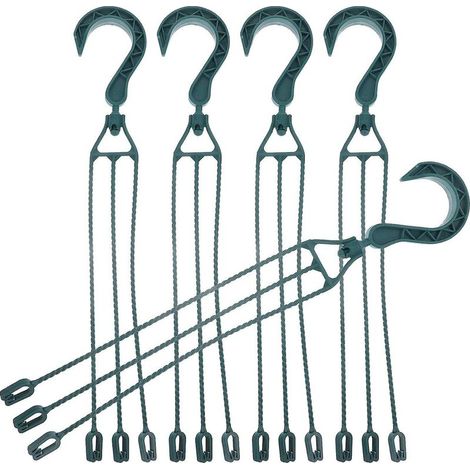 Lot de 5 chaînes suspendues en plastique pour pots de fleurs, crochet suspendu rotatif à 360°, support de pot de fleurs, vert (1/5)