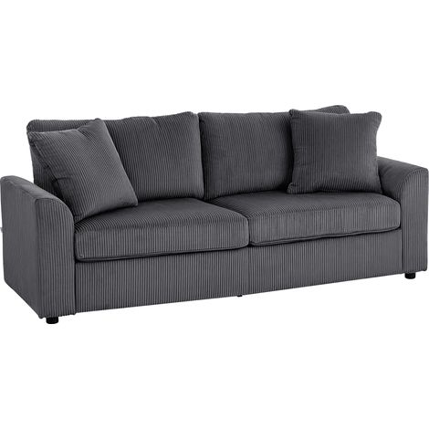Canapé 3 places 2 coussins CATERIN anthracite