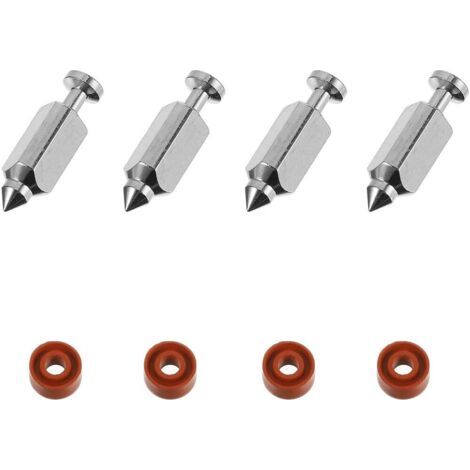 Vergaser-Nadelventil-Set (4 Stück, Stahl) mit Gummidichtungen, kompatibel mit Rasenmähern und Motoren 398188, präzise Ersatzteile für die Rasenmähervergaserwartung