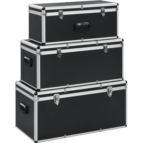 vidaXL Valigette 3 pz in Alluminio Nero (1/5)