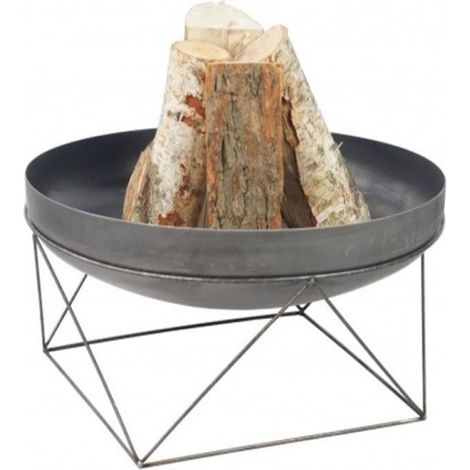 Brasero de jardin BOANA en acier-Acier naturel--Ø 60 cm--Acier naturel (1/2)
