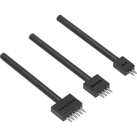 Poinçons pour cuir professionnels - Lot de 3 pointes multiples, anti-corrosion et haute dureté - Idéal ceintures, maroquinerie et projets DIY (4mm inclus) (1/5)