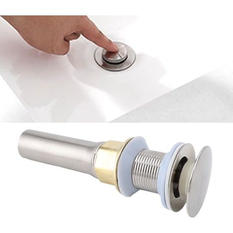 Robuster Badezimmer-Ablaufdeckel mit auslaufsicherem Rand, Oberfläche aus gebürstetem Nickel, einfache Installation (1/5)