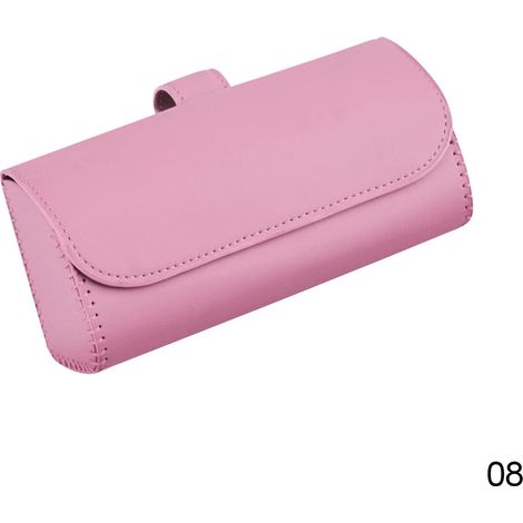 Pare-soleil de voiture, étui à lunettes de soleil, clip, cintre, porte-lunettes magnétique, cuir PU, boîte de rangement en flanelle, porte-lunettes03695