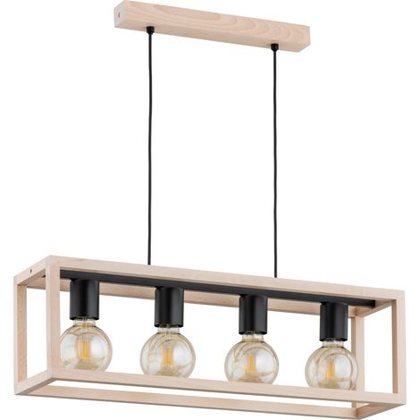 Suspension scandinave géométrique bois 4xE27 Pako Alfa (1/3)