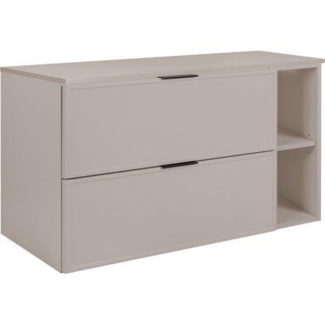 Mobiletto da bagno, Cashmere, maniglia nera, 80 (60 + 20) x 46 x 57 cm (1/5)