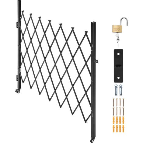 Portail de sécurité pliant simple 180 x 161 cm avec roulettes pivotantes à 360°, barrière rétractable, garage et piscine (1/5)