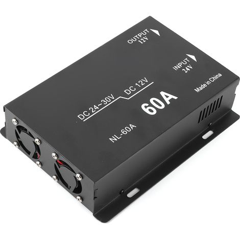 Convertisseur de tension abaisseur 24V vers 12V 60A, alimentation électrique puissante, adaptateur régulateur de courant continu pour camping-car, LED et systèmes industriels (1/5)