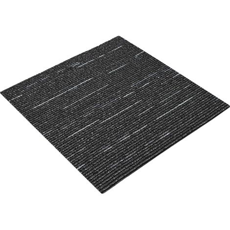Carpet Tile Striped Black 50 x 50 cm 20 pcs PP and Bitumen vidaXL