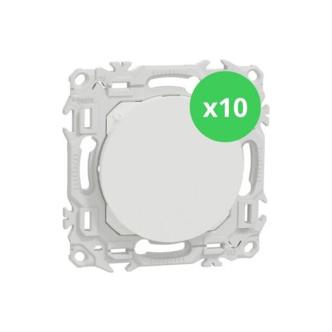 Schneider - Odace 2025 - LOT de 10 Obturateurs - Pru00e9-peru00e7age pour sortie de cu00e2ble - Blanc craie - Ru00e9f : S920666 x 10 (1/4)