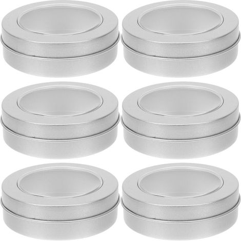 Boîtes Métalliques Rondes avec Couvercle, Lot de 6 Boîtes Vides pour Biscuits, Cadeaux et Rangement (1/5)