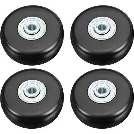 Roulette Valise,Bagage Valise Réparation Roulette Charge Lourd 50mm Muette Caoutchouc Universelle Pivotante Roue Rechange Transport Remplace Roulette 4PCS pour Valise/Bagage/Sac à Dos/Voyage G