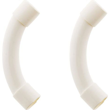 Lot de 2 courbes grand rayon Ø16mm - Blanc - Zenitech