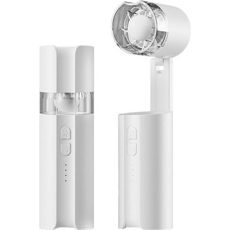 Ventilateur portable pliable format capsule avec éclairage – Longue autonomie, 5 niveaux d'éclairage, idéal pour le camping en plein air (1/2)