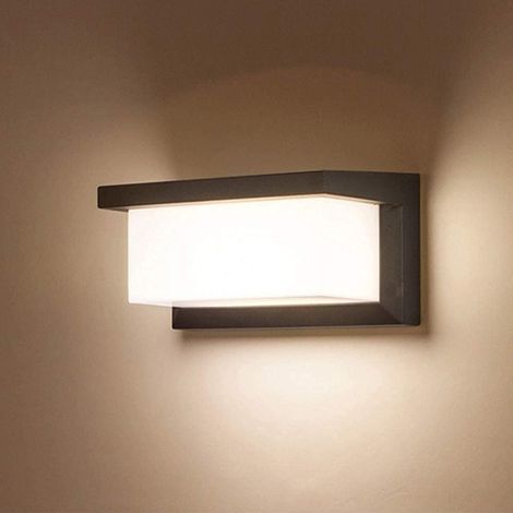 Applique Murale LED IP65 étanche 12W Blanc Chaud 3000K Aluminium Applique Murale Extérieure Lampe Extérieure pour Jardin Avant Salle de Bains Véranda Garage 260 × 125 × 125MM [Classe énergétique A +] (1/5)