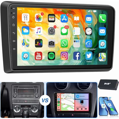 9" Pour Audi A3 S3 RS3 8P Apple Carplay Autoradio Android 15 GPS RDS WIFI 2+64G DAB