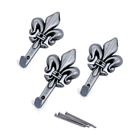 GANCIO QUADRO GIGLIO PRONTY - FERRO ARGENTO MM 47 CF=PZ 3- 12 confezioni