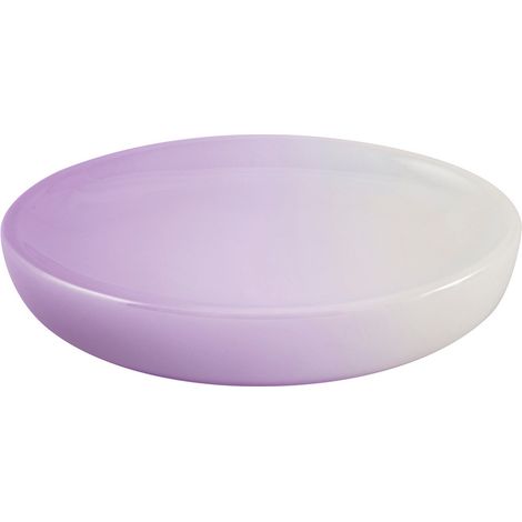Jabonera AWD INTERIOR Prem 1382 de cer谩mica blanca y morada (1/3)