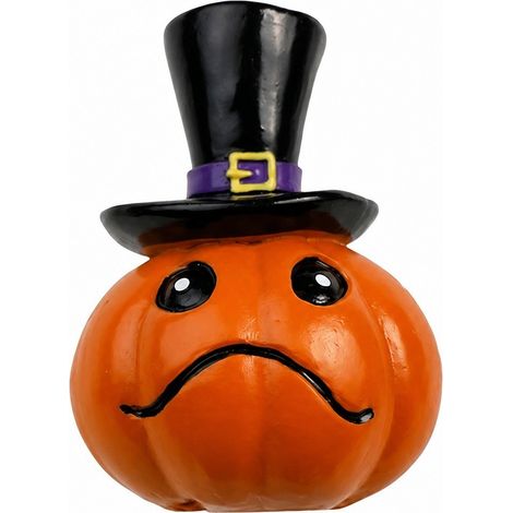 Figurine de citrouille d'Halloween en résine, visage souriant, style européen, décoration de bureau, cadeau citrouille triste