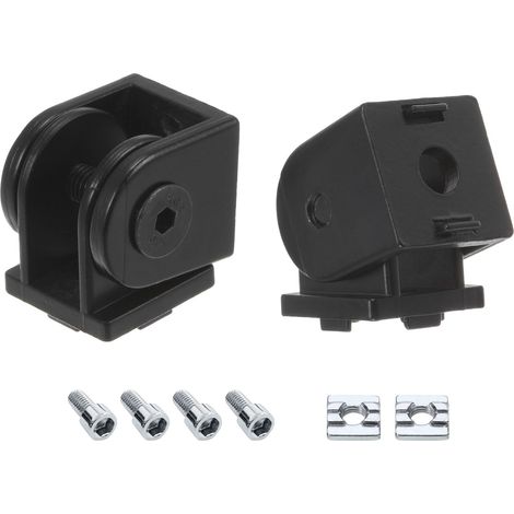 2Pcs Joint de Pivot Flexible Réglable à 180° en Aluminium Moulé sous Pression avec Vis M6 pour Profilé d'Extrusion en Aluminium Série 2020, Ouverture 6mm, Noir (1/5)