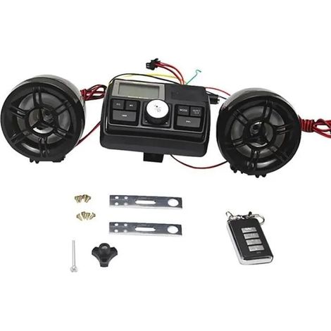 Kit Audio LCD Bluetooth Mains Libres pour Moto, Prise en Charge de la Musique MP3, USB, Carte SD/TF