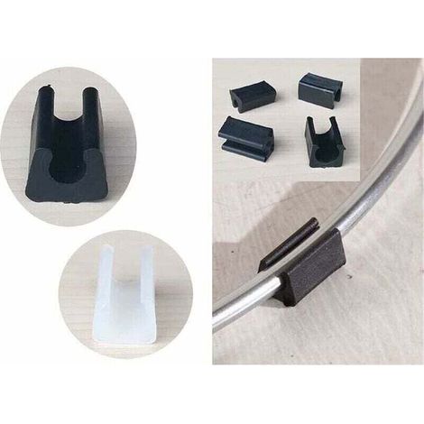 Patin Pied Chaise Tube Rond Embout Tube Pied Table Fauteuil Tampon Meuble Forme U Plastique Blanc Diamètre 14 mm,20Pcs