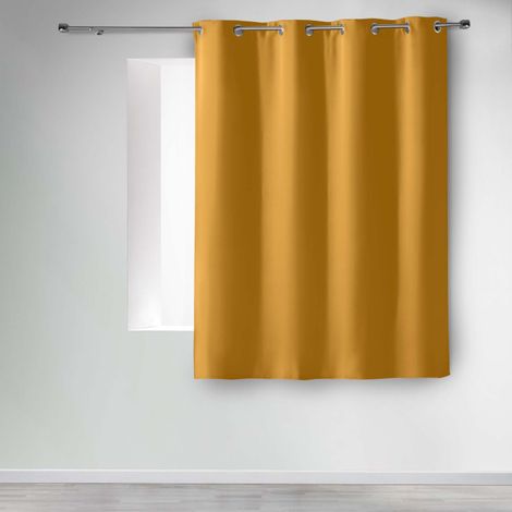 Rideau occultant à œillets 135 x 180 cm – Uni Curry – Petite hauteur