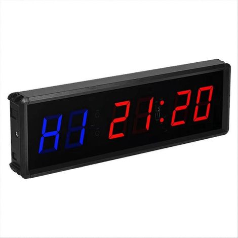 Minuteur de fitness portable multifonction avec compte à rebours/compte à rebours, télécommande et affichage numérique (UE) (1/5)