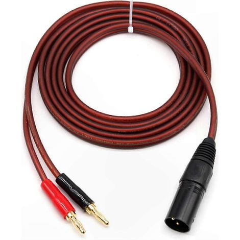 Câble haut-parleur XLR mâle 3 broches avec fiches bananes doubles plaquées or de 4 mm et connecteur XLR mâle, câble de connexion haut de gamme pour systèmes audio (1/5)