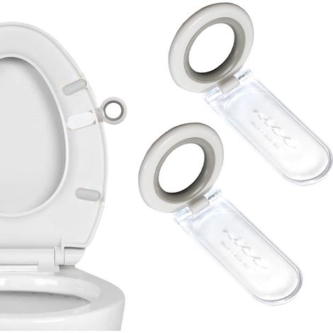 Elevador de asiento de inodoro, manija para asiento de inodoro, accesorios de baño, más práctico e higiénico, juego de 2 piezas, blanco
