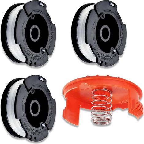6 PCS Bobine,2 Capuchons de bobine,Cache-bobines pour coupe,compatible avecBlack & Decker Grass Trimmer Replace GL250, GL310, GL360 Spools String Trimmers Tool,trimmer Spool Line(2 Spring) - (1/5)