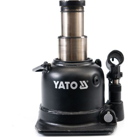 Yato – Cric à bouteille 10 tonnes – Capacité de levage 225 mm – Métal pour usage intensif – Conception compacte pour garages